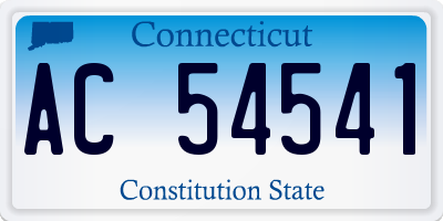 CT license plate AC54541