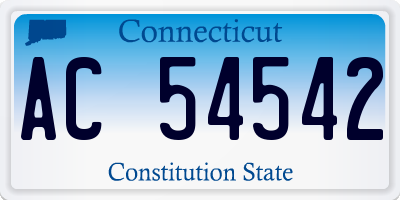 CT license plate AC54542