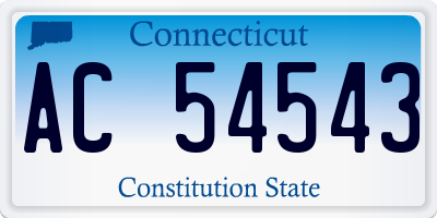 CT license plate AC54543