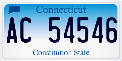 CT license plate AC54546