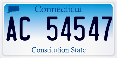 CT license plate AC54547