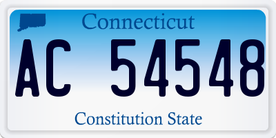 CT license plate AC54548
