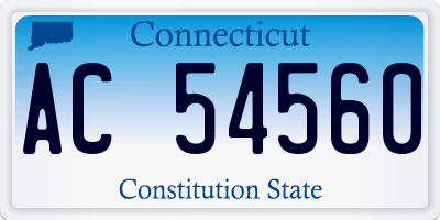 CT license plate AC54560