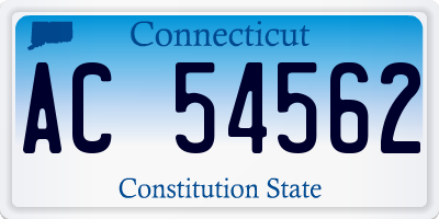 CT license plate AC54562