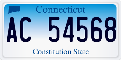 CT license plate AC54568