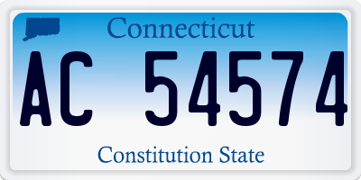 CT license plate AC54574