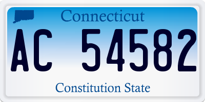 CT license plate AC54582