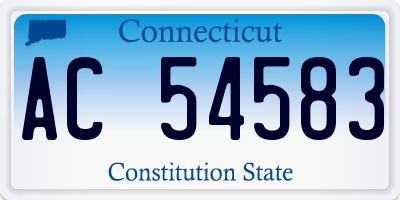 CT license plate AC54583
