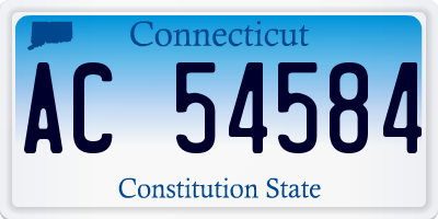 CT license plate AC54584