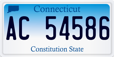 CT license plate AC54586