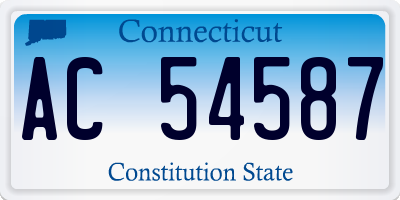 CT license plate AC54587