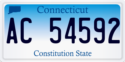 CT license plate AC54592