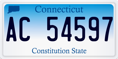 CT license plate AC54597