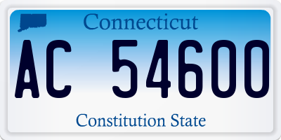 CT license plate AC54600