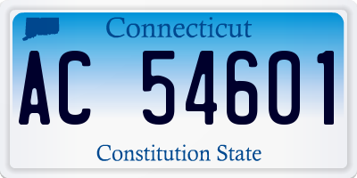 CT license plate AC54601