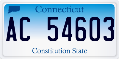 CT license plate AC54603