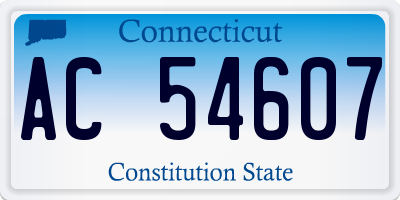 CT license plate AC54607