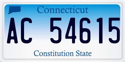 CT license plate AC54615