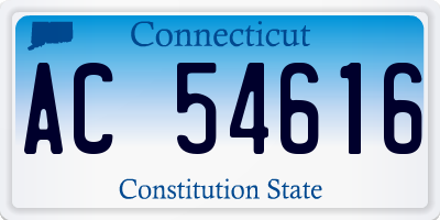 CT license plate AC54616