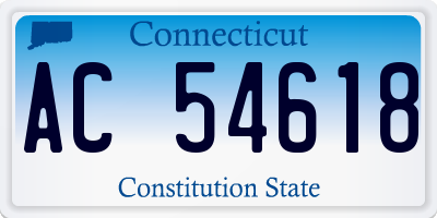 CT license plate AC54618