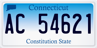 CT license plate AC54621