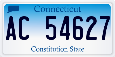 CT license plate AC54627