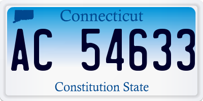 CT license plate AC54633