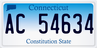 CT license plate AC54634