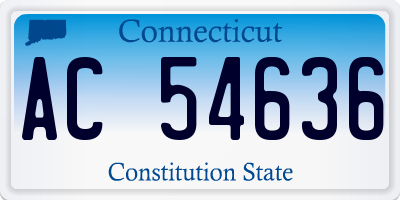 CT license plate AC54636