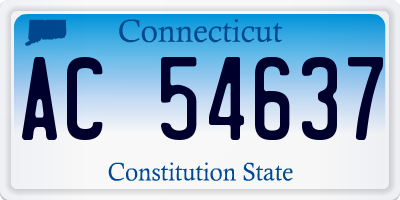 CT license plate AC54637