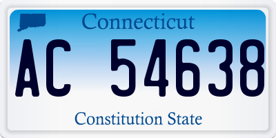 CT license plate AC54638