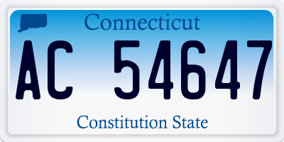 CT license plate AC54647