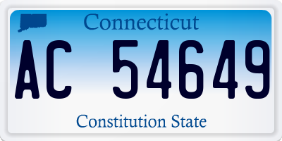CT license plate AC54649