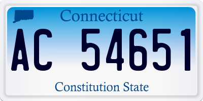 CT license plate AC54651