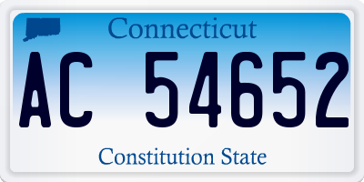 CT license plate AC54652