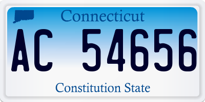 CT license plate AC54656