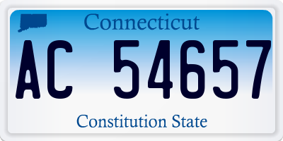CT license plate AC54657