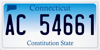 CT license plate AC54661