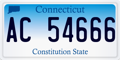 CT license plate AC54666