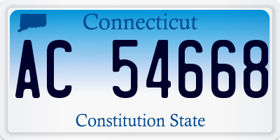 CT license plate AC54668