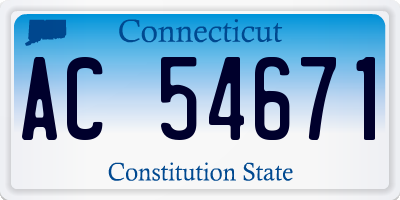 CT license plate AC54671