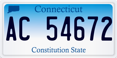 CT license plate AC54672