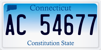 CT license plate AC54677
