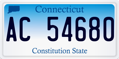 CT license plate AC54680