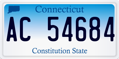 CT license plate AC54684