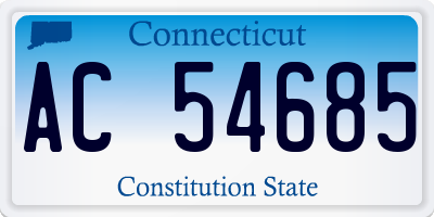 CT license plate AC54685