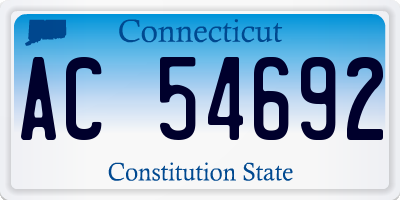 CT license plate AC54692