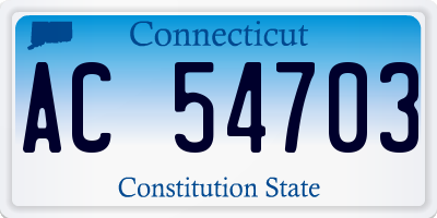 CT license plate AC54703