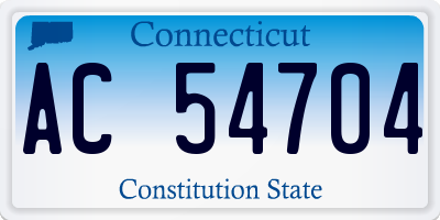 CT license plate AC54704