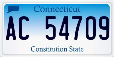 CT license plate AC54709